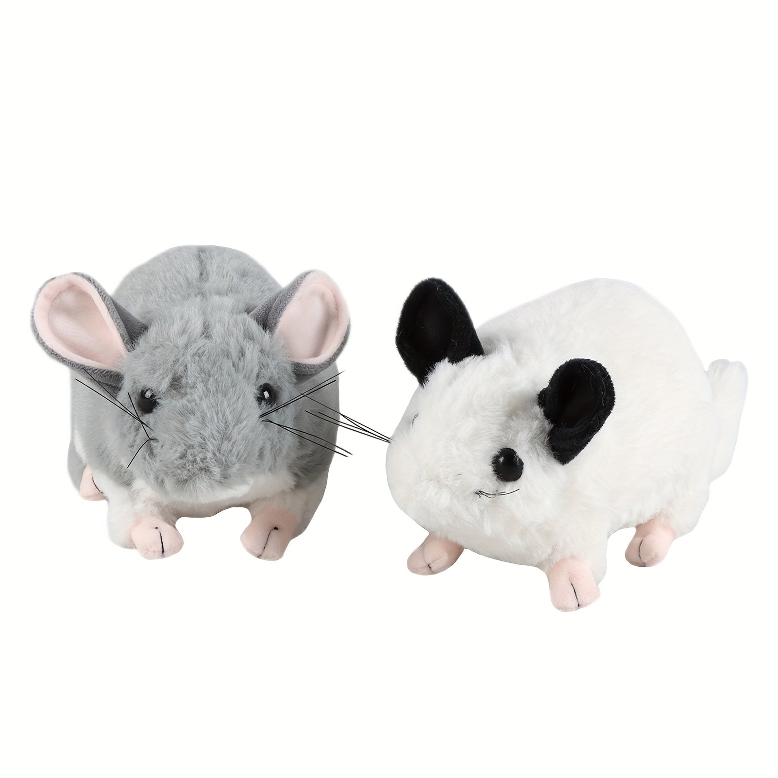 Realistic Chinchilla Plush Toy Grey Stuffed Animal with Big Tail