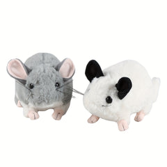 Realistic Chinchilla Plush Toy Grey Stuffed Animal with Big Tail