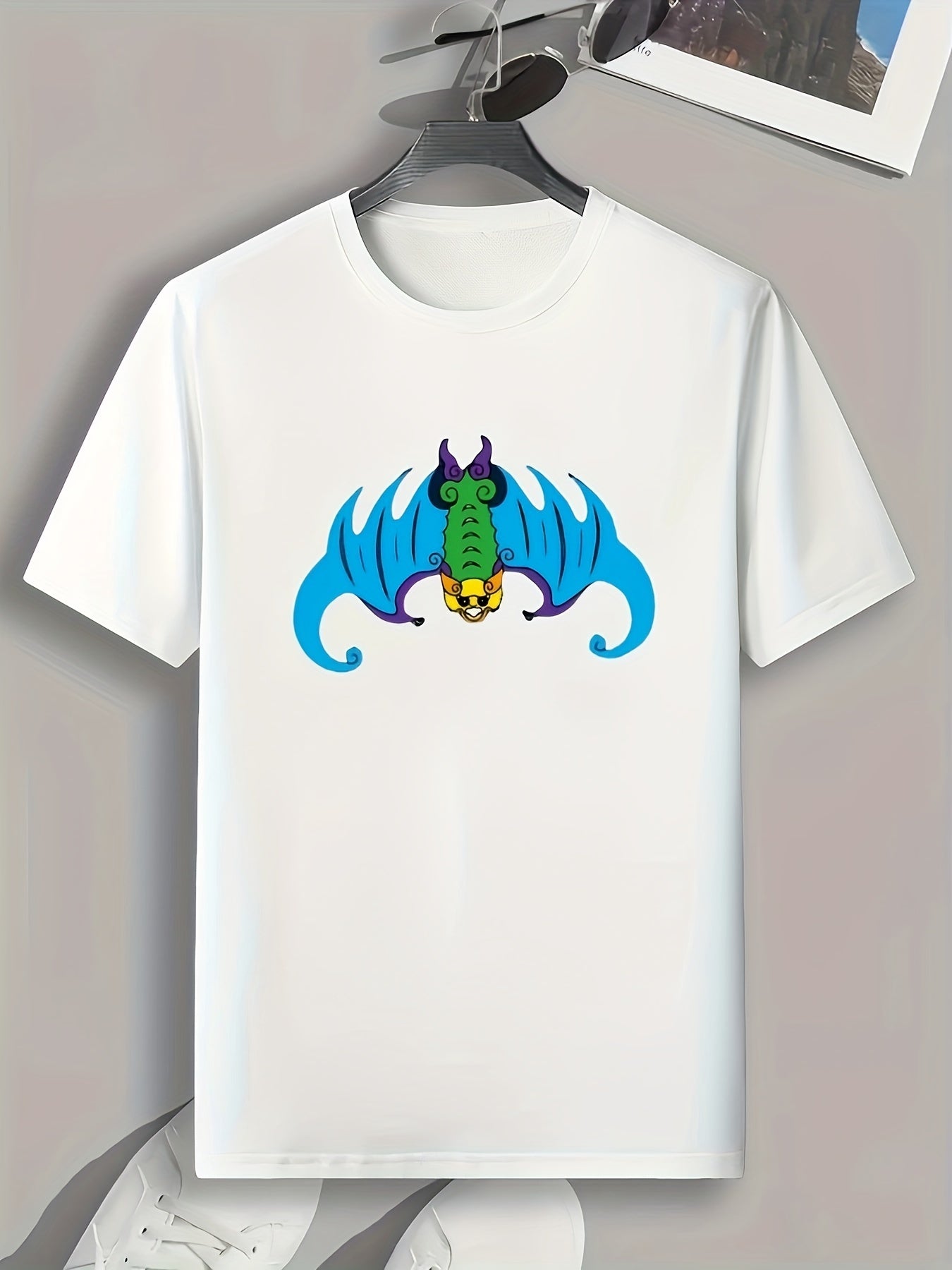 Monster Pattern Print Men's Sports T-shirt for Fitness Activities