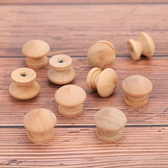 10pcs 44mm Round Mushroom Wood Cabinet Drawer Pull