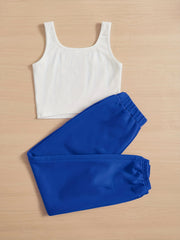 Girls Casual Tank Top & Pants Set For Summer Holiday Party