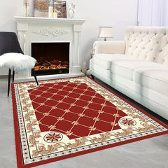 1pc Fluffy Faux Wool Area Rug Non-slip Vintage Oriental Large Carpet