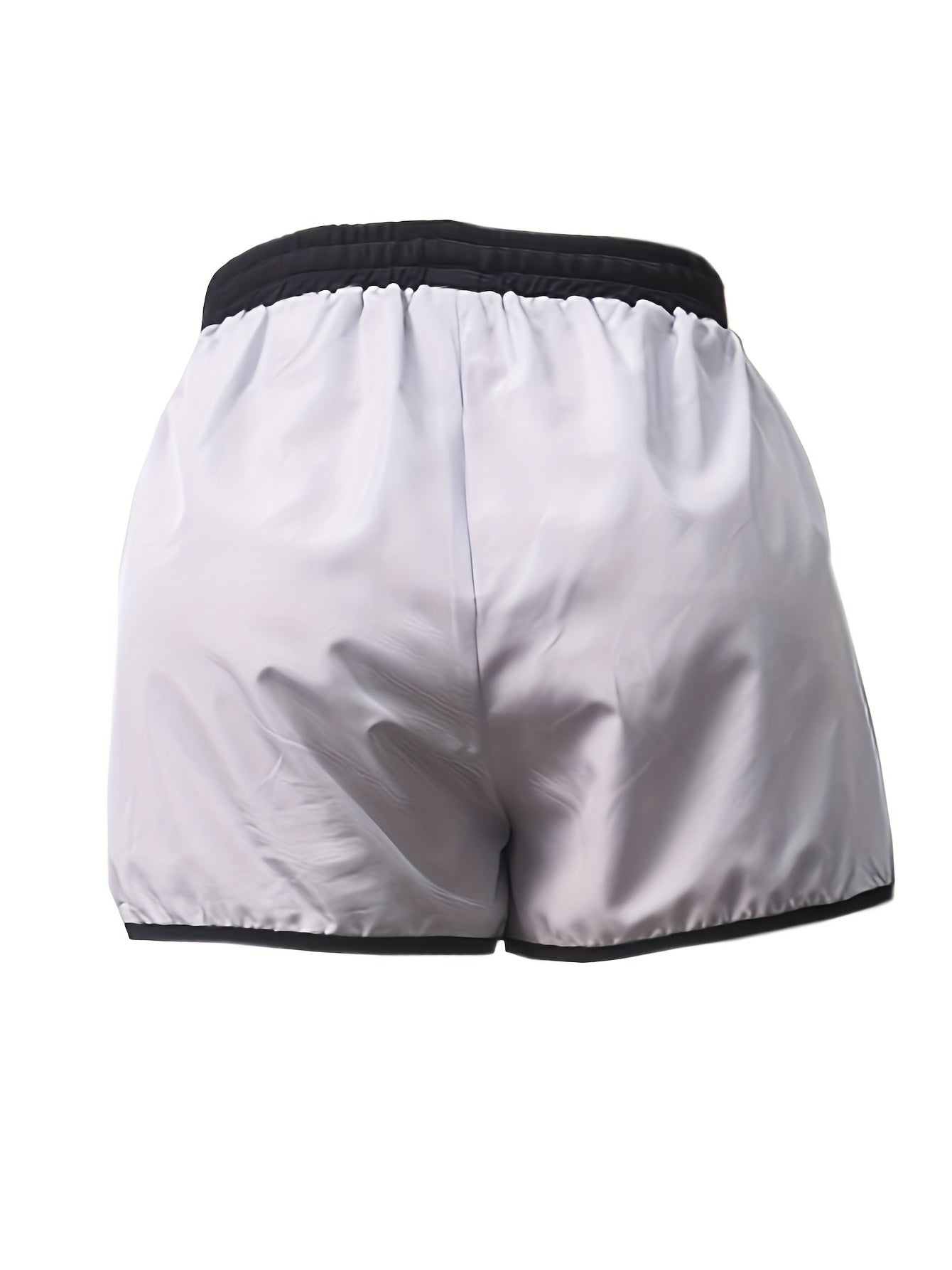 Colorblock Eyelet Drawstring Fitness Shorts