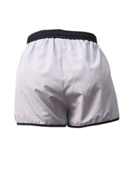 Colorblock Eyelet Drawstring Fitness Shorts