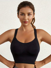 Criss Cross Back Sports Bra High Impact Push Up Shockproof Lingerie