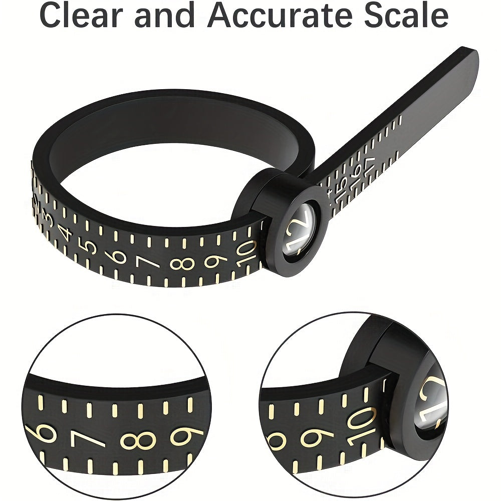 Reusable Ring Sizer Measuring Tool Jewelry Sizing Gauge 17 Rings Size