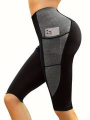 Women's High Waist Yoga Shorts with Side Pockets