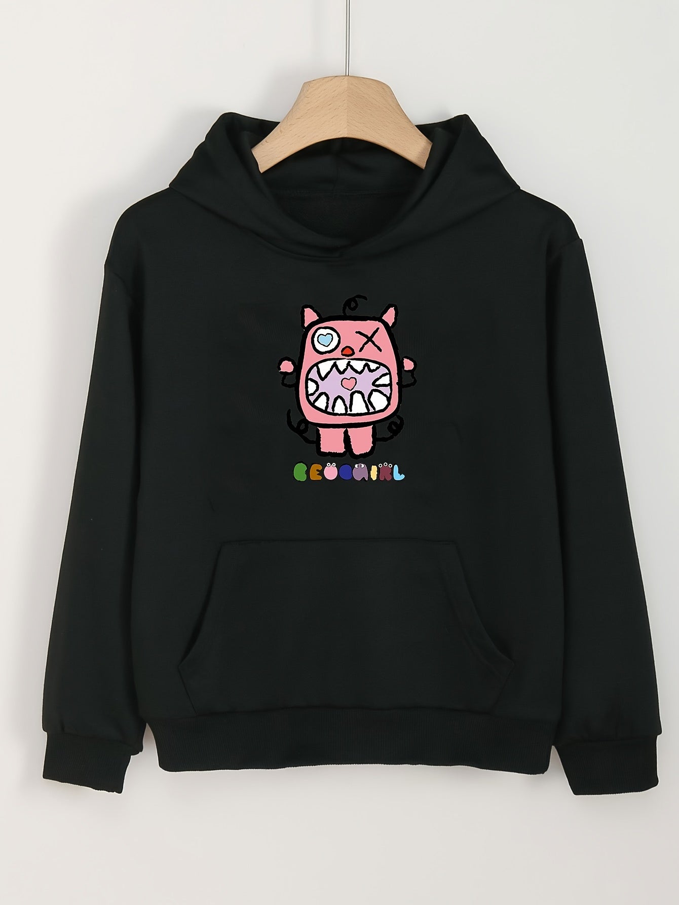 Girls Monster Pastel Hoodies Comfy Hooded Pullover With Pocket