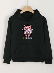 Girls Monster Pastel Hoodies Comfy Hooded Pullover With Pocket