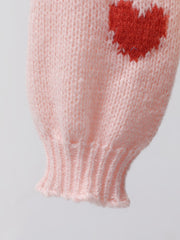 Y2K Heart Print 2pc Set Cropped Sweater & Cami Top