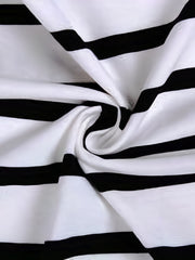 Stripe Print Turtleneck Slit Dress - Sleeveless Dress for Spring & Summer