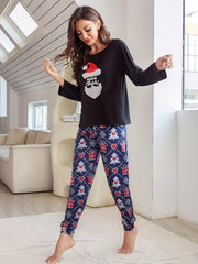 Christmas Pajama Set Long Sleeve Top & Pants Women's Sleepwear