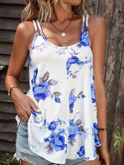 Floral Print Scoop Neck Cami Top