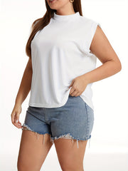Sleeveless Mock Neck Tank Top