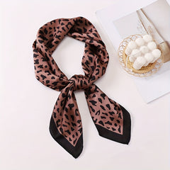 Leopard Print Bandana Vintage Silk Headscarf