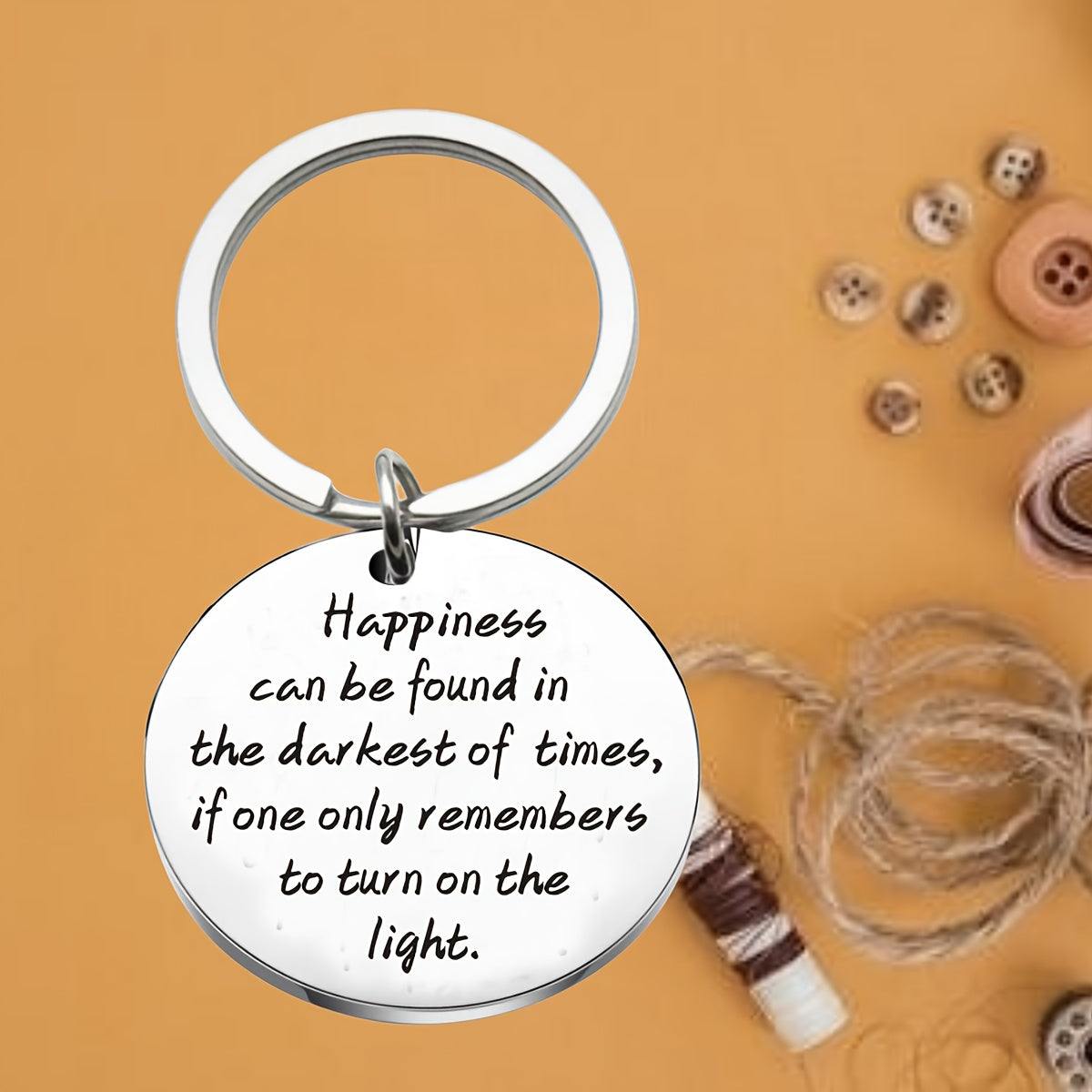 Cheerful Saying Key Chain Stainless Steel Kaychain Perfect Halloween Gift