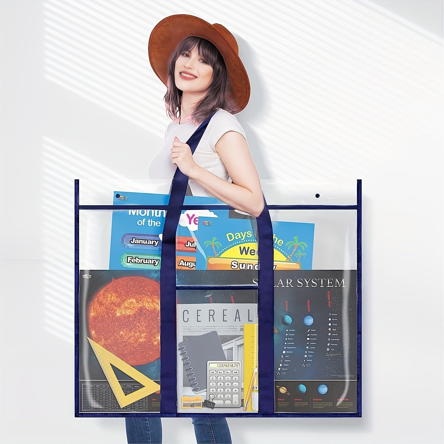Oversized Clear Bag Bulletin Board Poster Storage PVC Storage