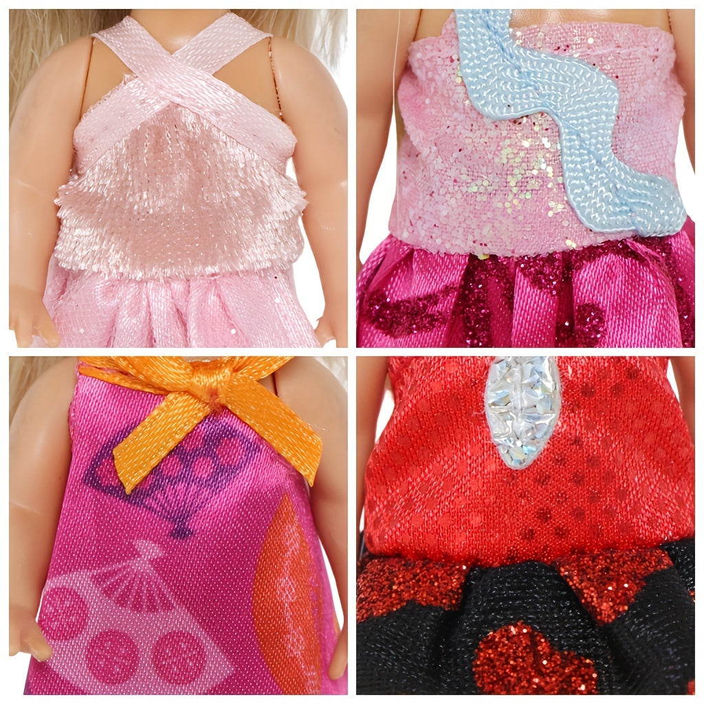 8 Sets 10-16cm Doll Clothes or 5 Pairs Shoes Fairy Suit for Mini Baby Doll