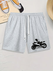 Men's Graphic Motorbike Shorts Breathable Drawstring Summer Outdoor