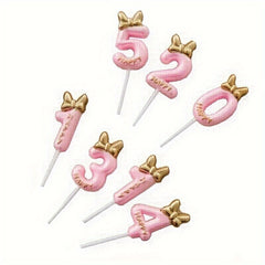Bowknot Birthday Number Candle Princess 0 9 Number Candles Cake Decor