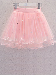 Girls Solid Tutu Skirt for Dance Performance Party