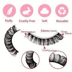 Faux Mink Hair False Eyelashes Little Devil 16mm Natural Look 10 Pairs