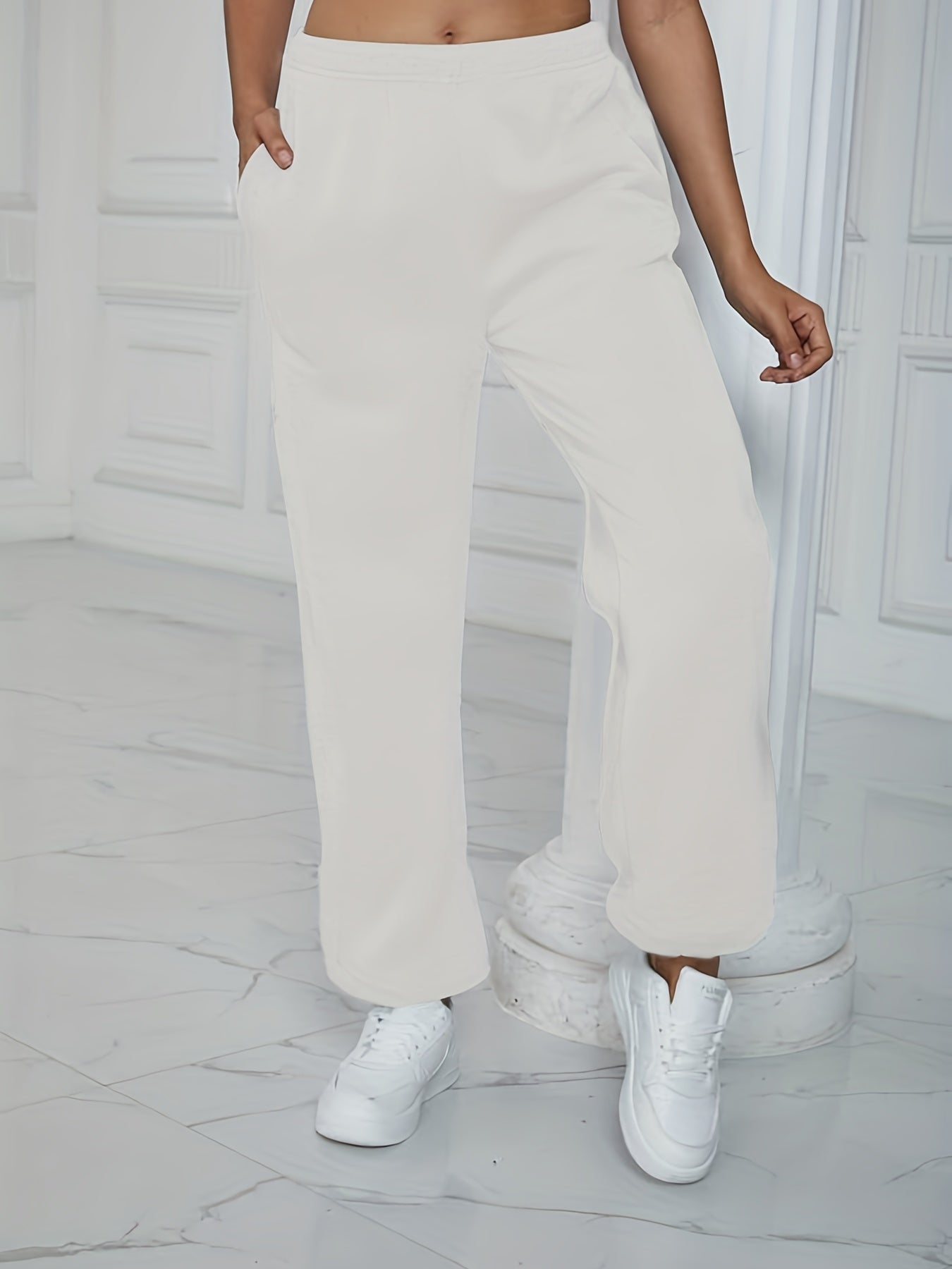Versatile Jogger Pants Casual Elastic Waist Sweatpants Women's Clothing