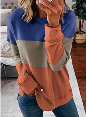Casual Loose Crew Neck Sweatshirt Long Sleeve Pullover