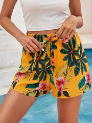 Casual Two piece Shorts Set Crop Cami Top & Floral Print Shorts