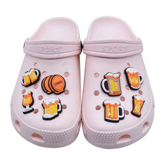 15pcs Beer Pattern Shoes Decoration Pendant Clogs Slippers Sandals