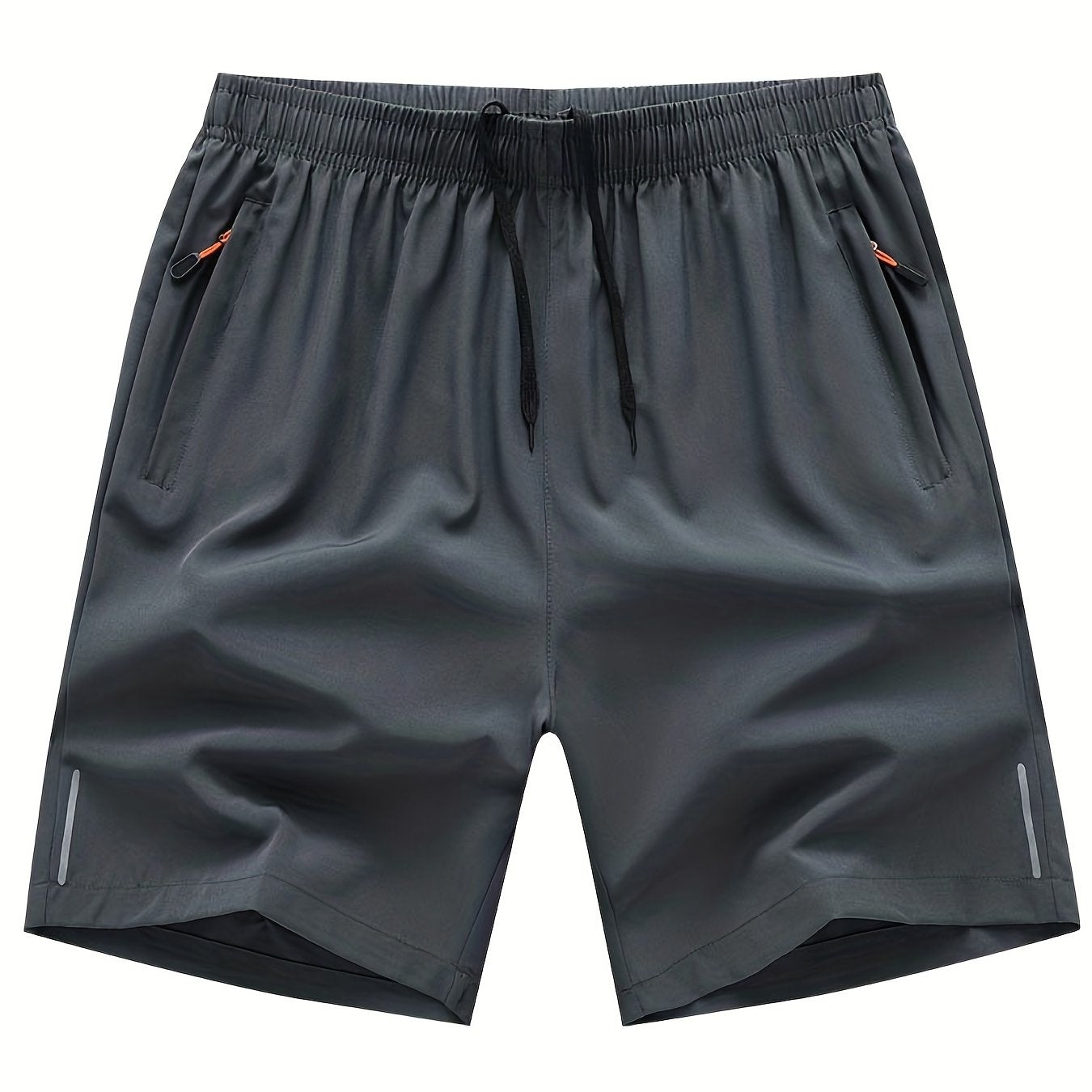 Men's Breathable Shorts With Zipper Pockets Drawstring Elastic Waist