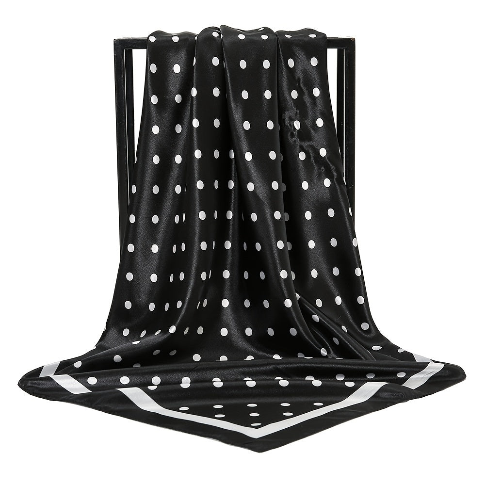 Geometric Round Dot Bandana 35 Square Scarf Large Satin Scarf Dots Pattern Heads