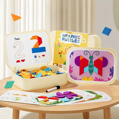 250pc Magnetic Geometric Puzzle Building Blocks for Kids - Back to School Gift
