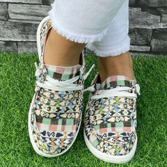 Geometric Flat Shoes Women's Casual Lightweight Soft Comfortable Walking Shoes