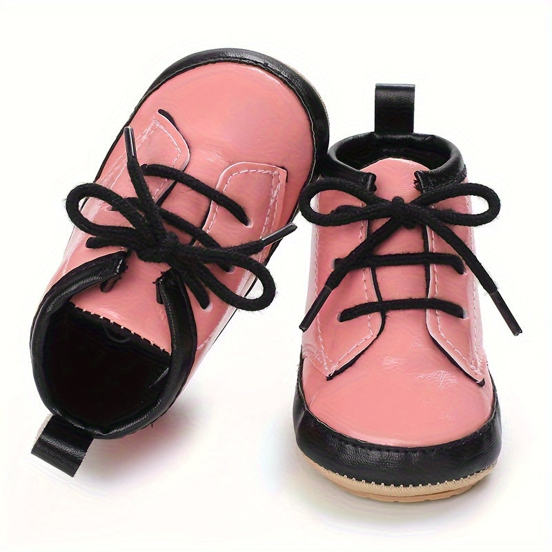 Baby Boys Lace Up Walking Shoes Lightweight High Top Sneakers