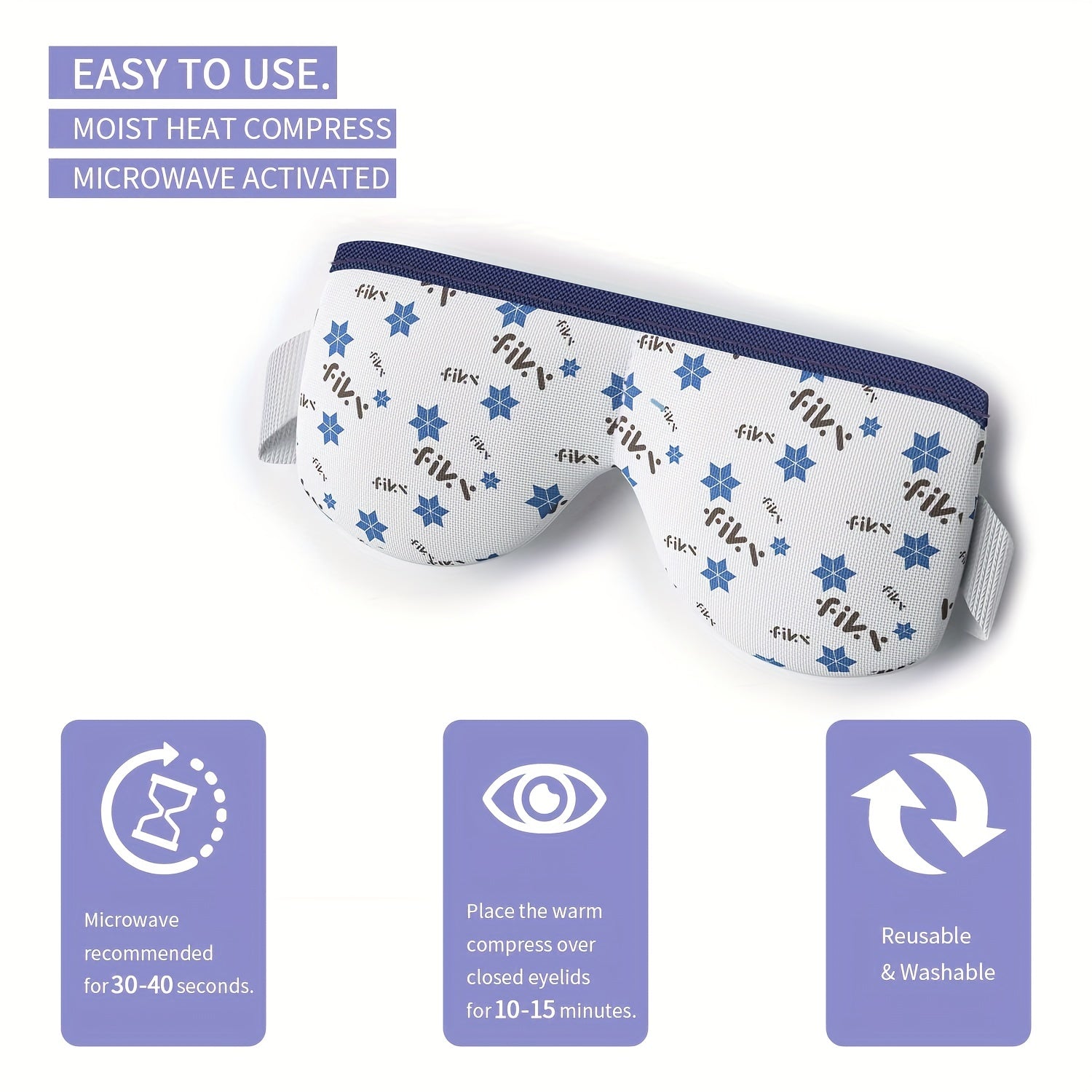 Moist Heat Eye Compression Pads, Light Blocking Eye Masks for Dry Eyes