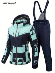 Windproof Ski Set Hooded Jacket & Trouser Women's Activewear