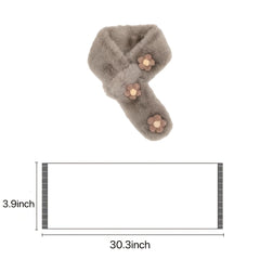 Flowers Plush Cross Scarf Winter Warm Nack Gaiters Women Accessories