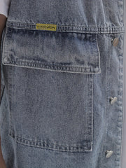 Men's Classic Crucifix Pattern Denim Vest Street Style Waistcoat Spring Summer