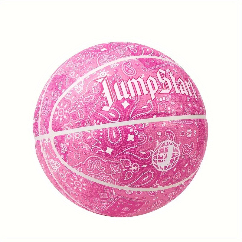 Cashew Flower No 7 Basketball with Pump for Indoor and Outdoor Competition