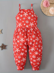 Girls' Christmas Cartoon Cami Jumpsuit Sleeveless Romper