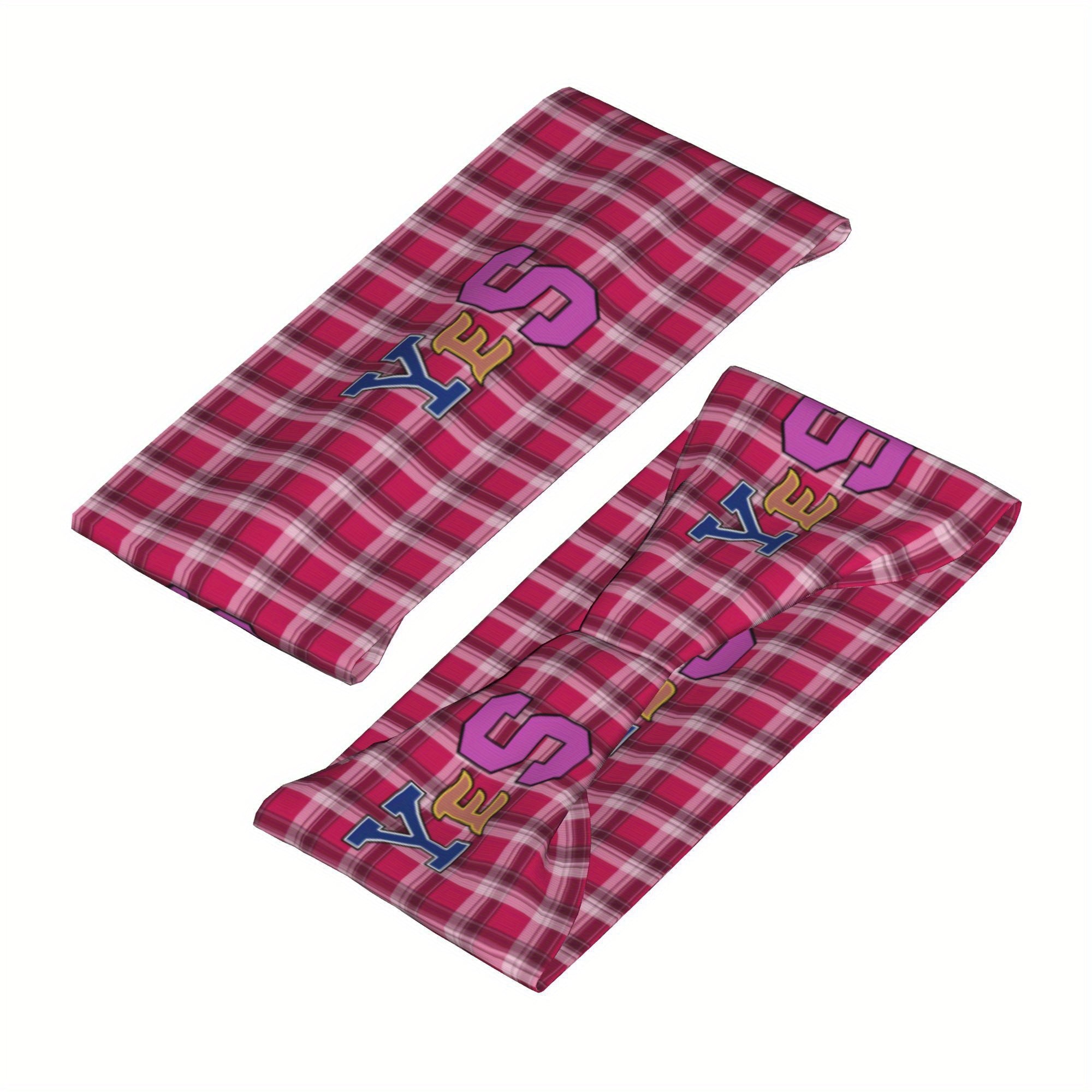 Checkered Headband Pink & Plaid Breathable Comfortable Fit Sports & Casual Wear