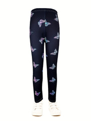 Girls Butterfly Graphic Stretch Yoga Leggings High Waist Slim Pants