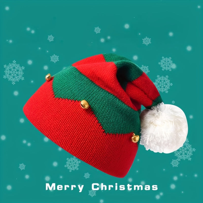 Knitted Christmas Hats With Pom - Adult Santa Hat