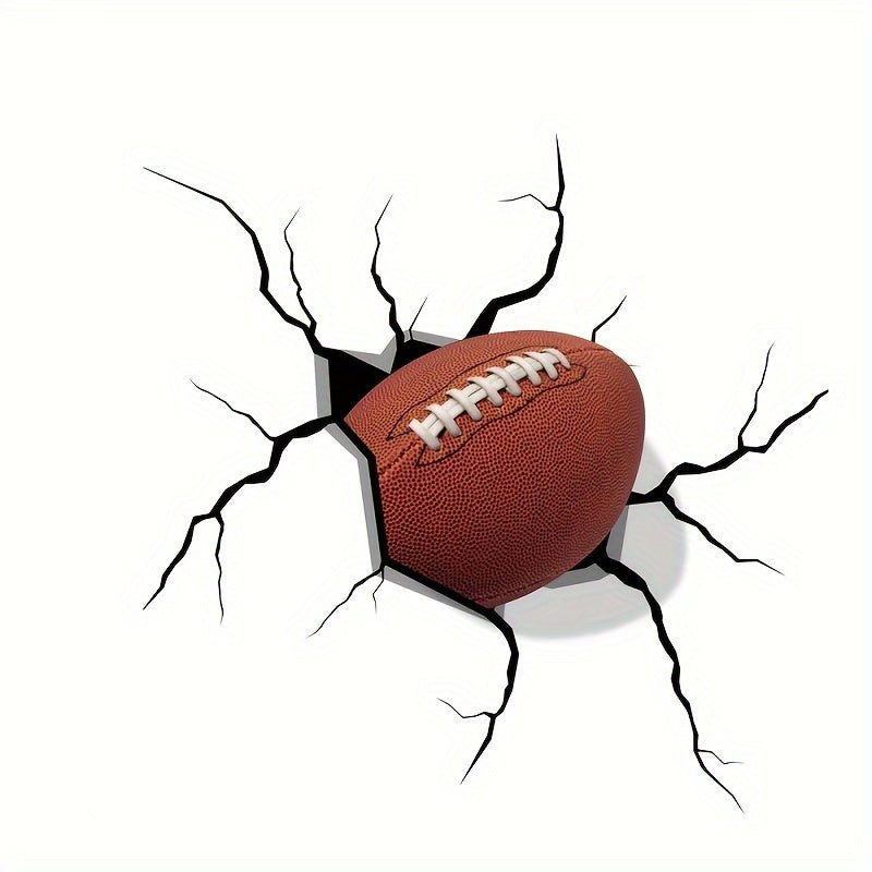 3D Rugby Wall Sticker Self-Adhesive Vinyl Crack Mural Art Decorative Sticker