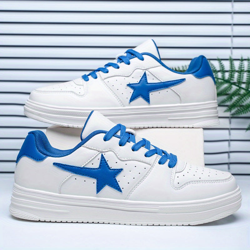 Women's Star Pattern Sneakers Lace Up Skate Shoes Lightweight