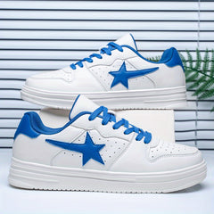 Women's Star Pattern Sneakers Lace Up Skate Shoes Lightweight