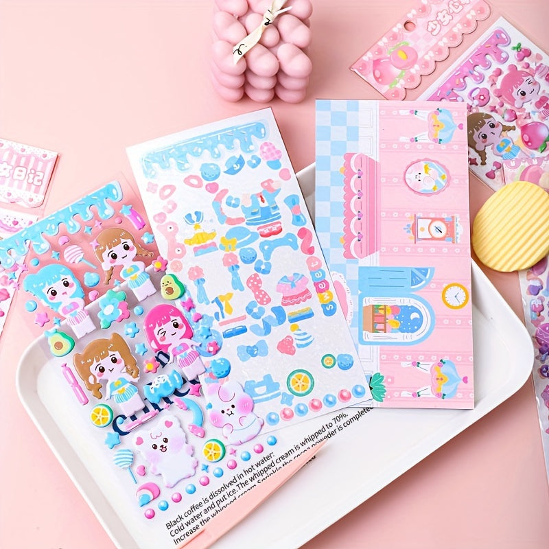 Cartoon 3D Dress Up Foam Stickers