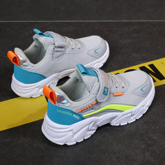 Boys Mesh Sneakers Hook and Loop Lightweight Anti Slip Shoes