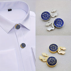 2pcs Golden Button Covers for Men & Women, Hidden Shirt Decoration